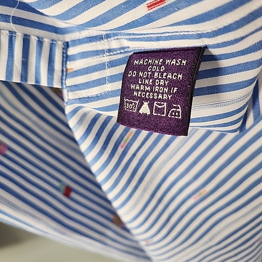 ALEXANDER JULIAN PRIVATE RESERVE - Striped Multicolor Flip Cuff Med Dress Shirt - Picture 8 of 13